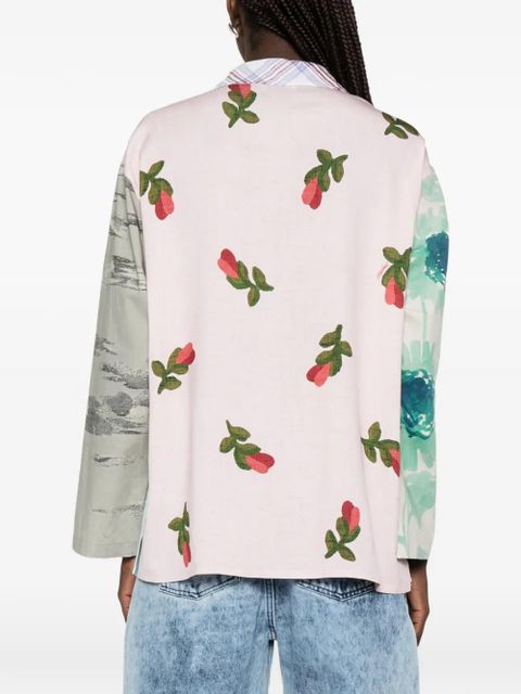 Moschino floral patchwork shirt - Brown