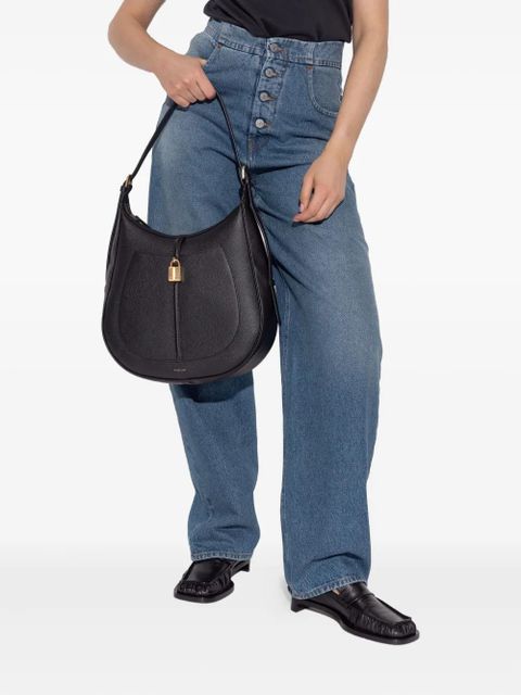 DeMellier small Siena lock-detail leather shoulder bag - Black