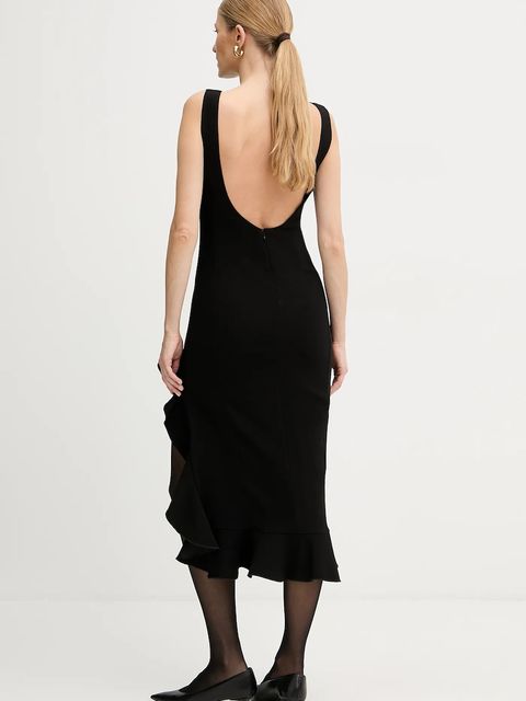 Pinko sukienka kolor czarny midi rozkloszowana 105781 A2Q2