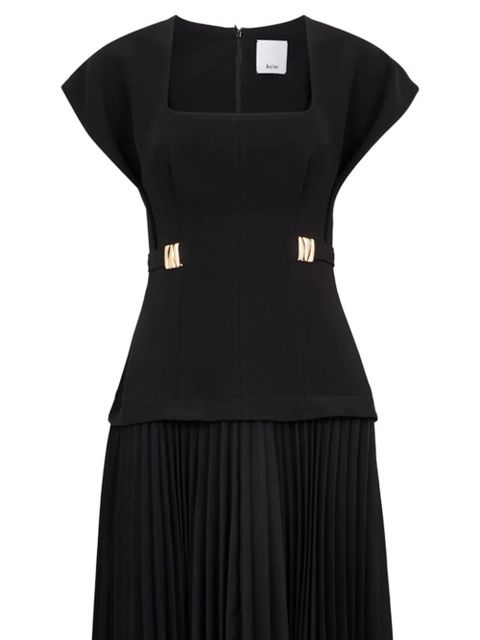 Acler Bollow pleated maxi dress - Black