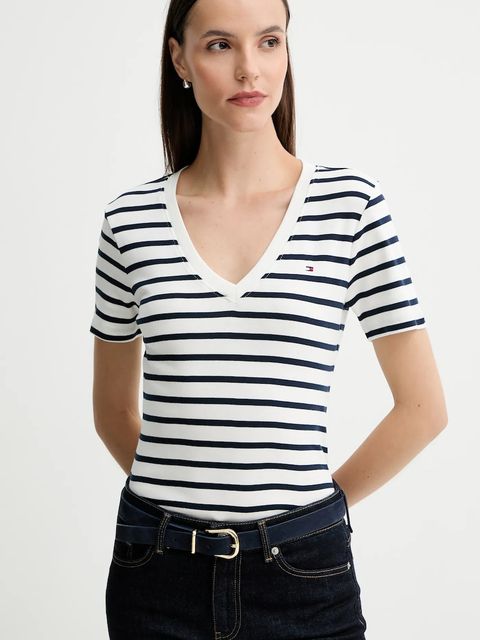 Tommy Hilfiger t-shirt bawełniany damski kolor granatowy WW0WW40584