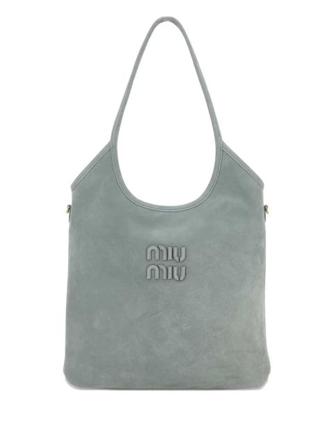 Miu Miu Ivy suede tote bag - Grey - zdjęcie produktu nr 1