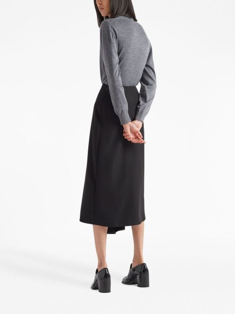 Prada V-neck wool-cashmere cardigan - Grey