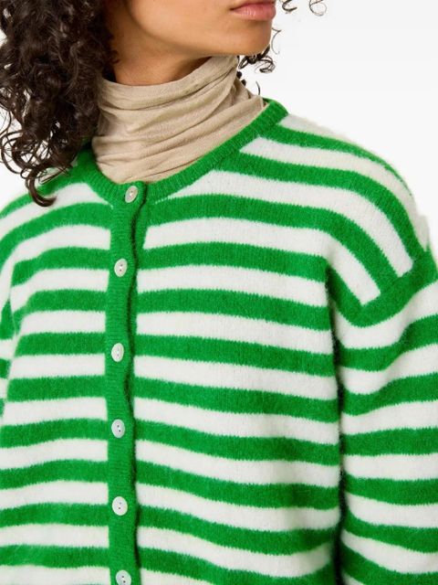 American Vintage Vitow striped-pattern cardigan - Green