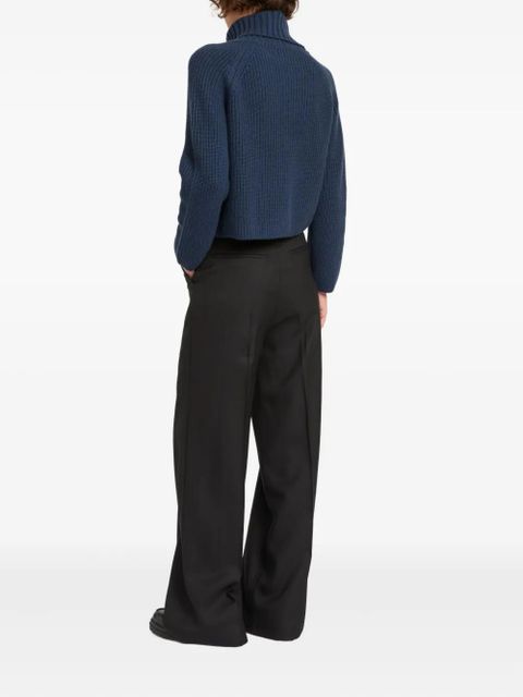 Yves Salomon flannel tailored trousers - Black