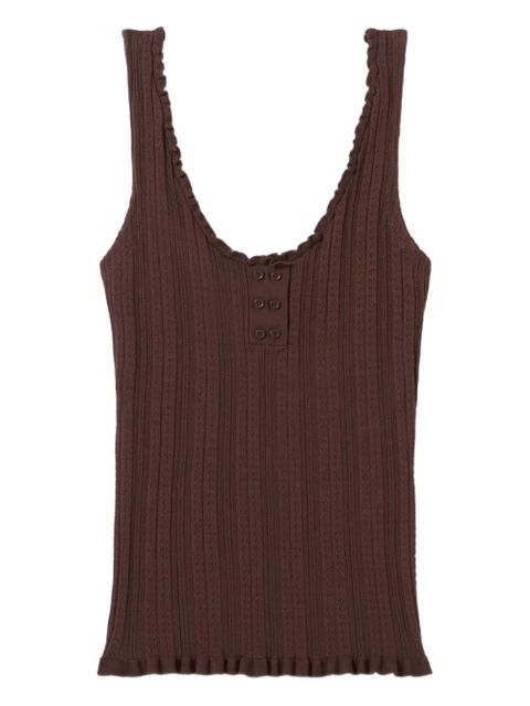 Claudie Pierlot ruffled tank top - Brown - zdjęcie produktu nr 1