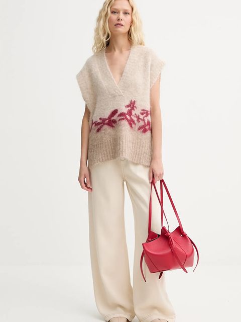 Yuzefi torebka skórzana MOCHI kolor czerwony YUZPF25-HB-MO-L060