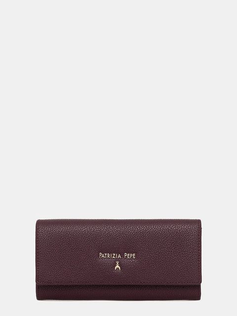 Patrizia Pepe portfel skórzany damski kolor bordowy CQ0215 L001 - zdjęcie produktu nr 1