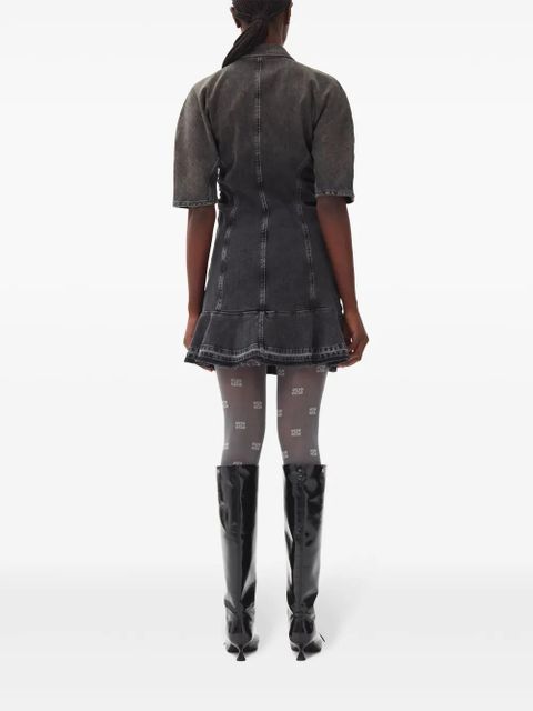 GANNI tint-edge denim mini dress - Grey