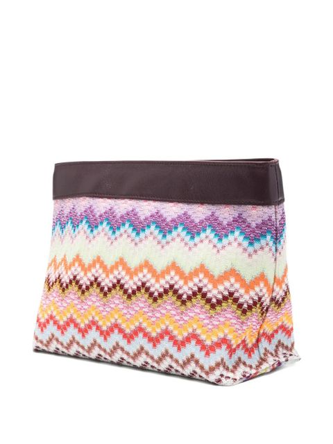 Missoni large Raschel zig zag clutch bag - Purple