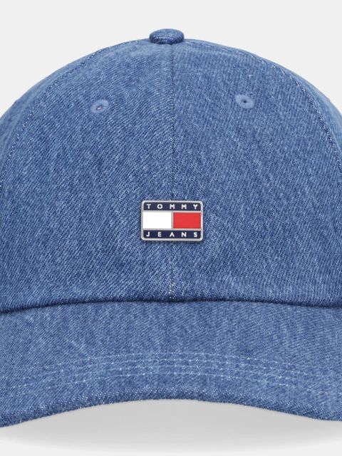 Tommy Jeans czapka z daszkiem jeansowa kolor granatowy AW0AW18208