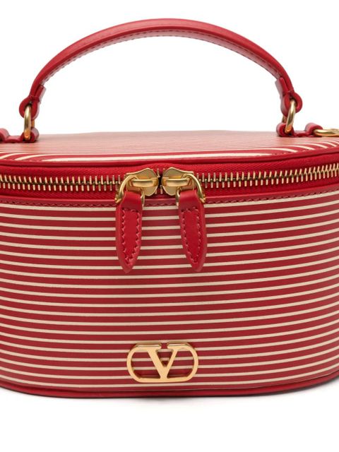 Valentino Garavani striped logo vanity bag - Red