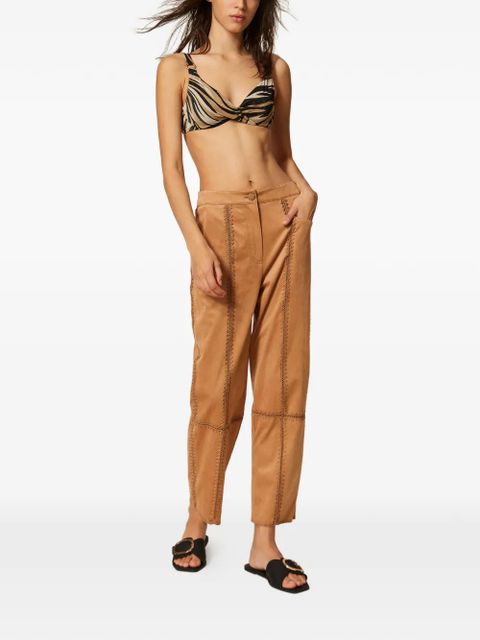 TWINSET embroidery-detail trousers - Brown - zdjęcie produktu nr 2