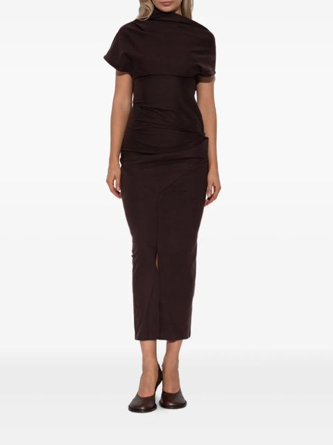 ENTIRE STUDIOS draped split midi dress - Brown