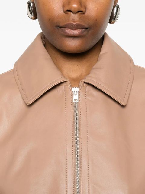 Yves Salomon zip-up lambskin jacket - Neutrals
