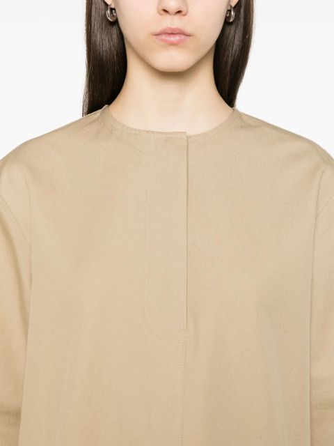 TOTEME collarless cotton shirt - Neutrals