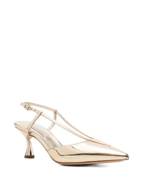 Casadei Interstellar metallic-effect pointed-toe sandals - Gold - zdjęcie produktu nr 2