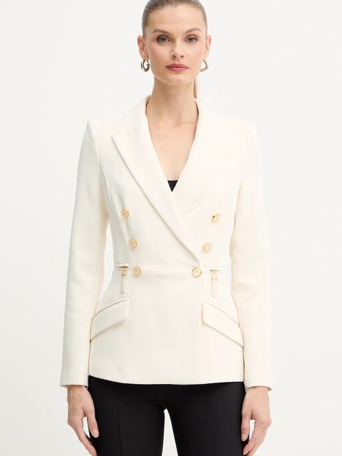 Elisabetta Franchi marynarka kolor beżowy dwurzędowa gładka GI17256E2 - zdjęcie produktu nr 1