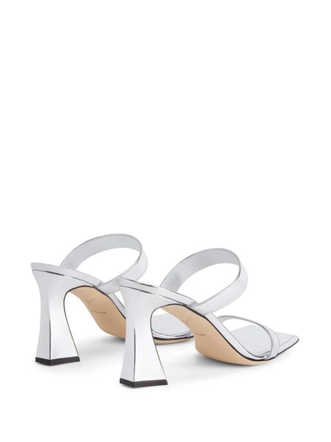 Giuseppe Zanotti 85mm Flaminia double-strap mules - Silver