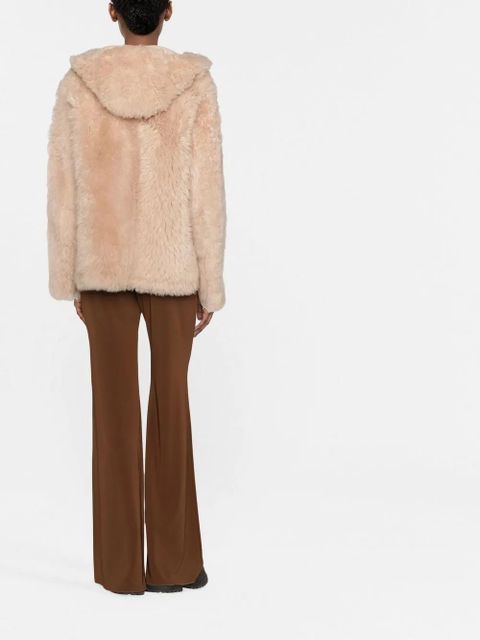 Yves Salomon zip-up shearling coat - Neutrals