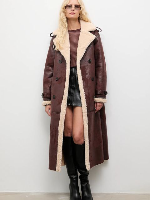 Answear.LAB płaszcz kolor brązowy