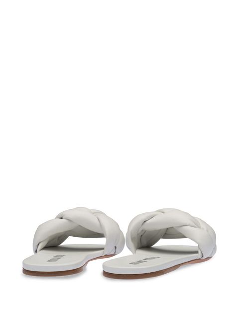 Miu Miu padded quilted flat sandals - White