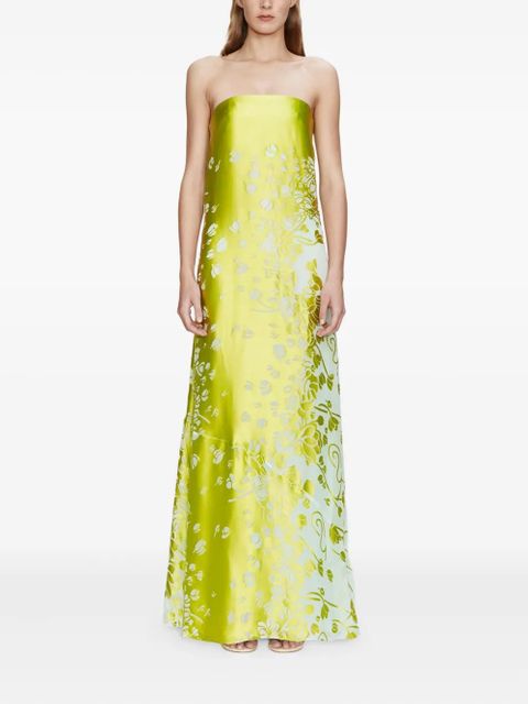 Christopher Esber Burnout strapless maxi dress - Green - zdjęcie produktu nr 2