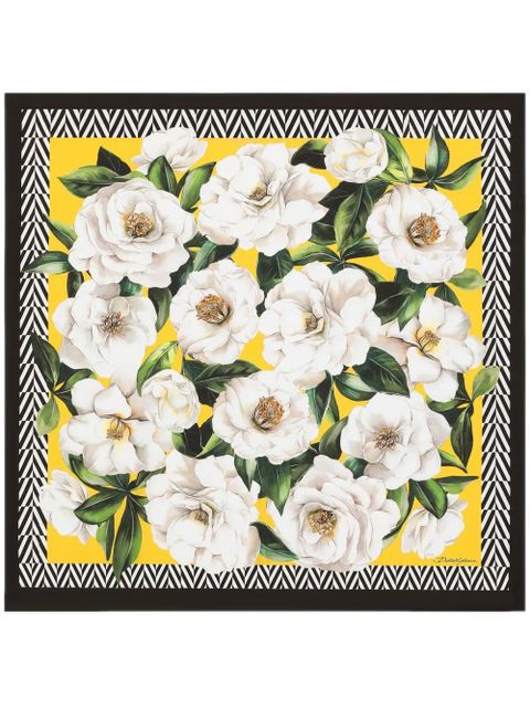 Dolce & Gabbana floral-print scarf - Black