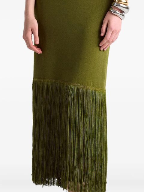 Altuzarra Cash mock-neck fringe dress - Green