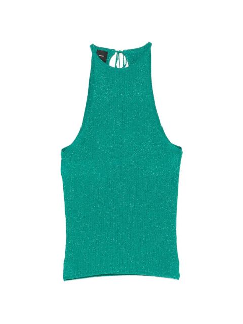 PINKO Linum tie-neck knit tank top - Green - zdjęcie produktu nr 1