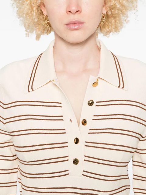 ZIMMERMANN striped polo top - Neutrals