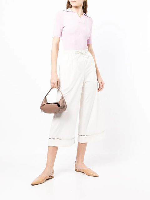 Yves Salomon wide leg cropped trousers - Neutrals