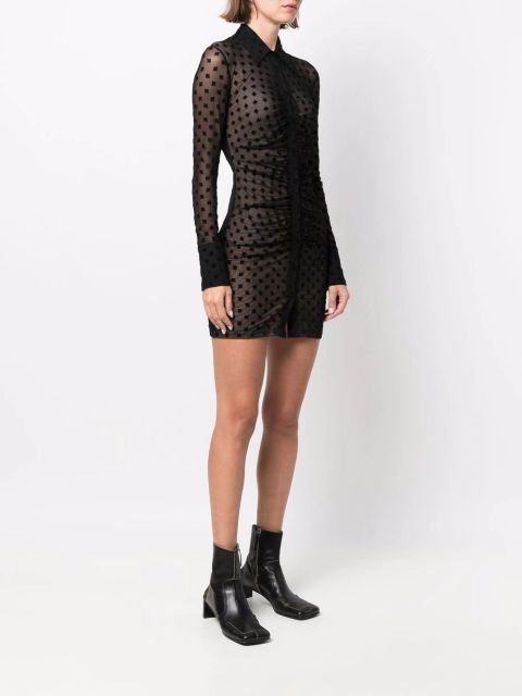 MISBHV logo-print shirt dress - Black