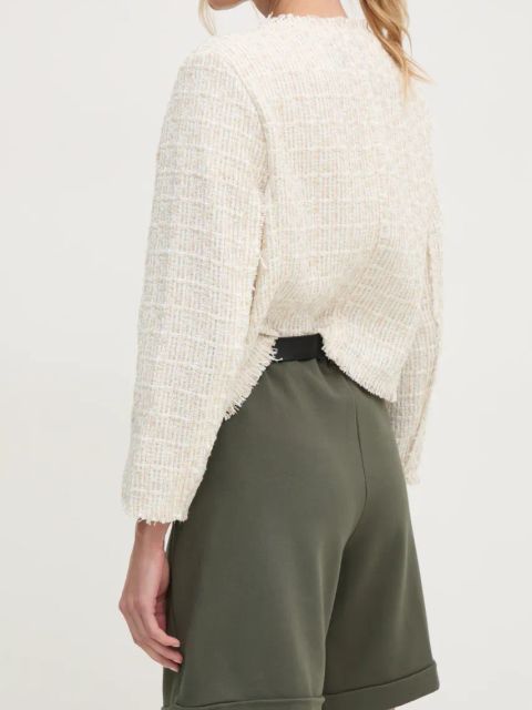 United Colors of Benetton szorty damskie kolor zielony gładkie high waist 4T9AD901R