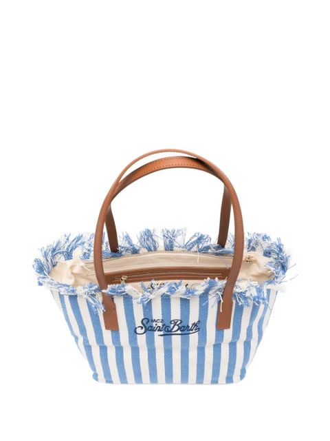 MC2 Saint Barth City striped fringed tote bag - Blue