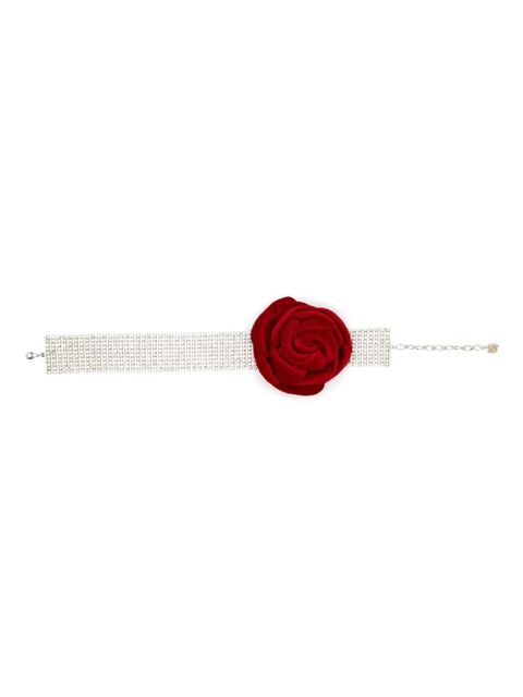 Magda Butrym velvet rose choker - Silver