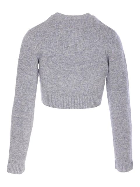 Self-Portrait jewelled-button wool cardigan - Grey - zdjęcie produktu nr 2