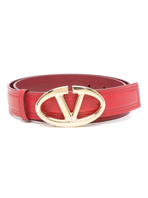 Valentino Garavani VLogo-buckle leather belt - Red