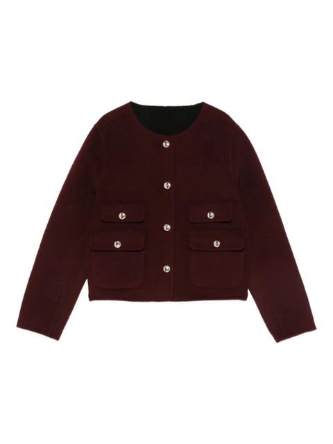 Maje button-fastening flap-pockets cropped jacket - Red - zdjęcie produktu nr 1