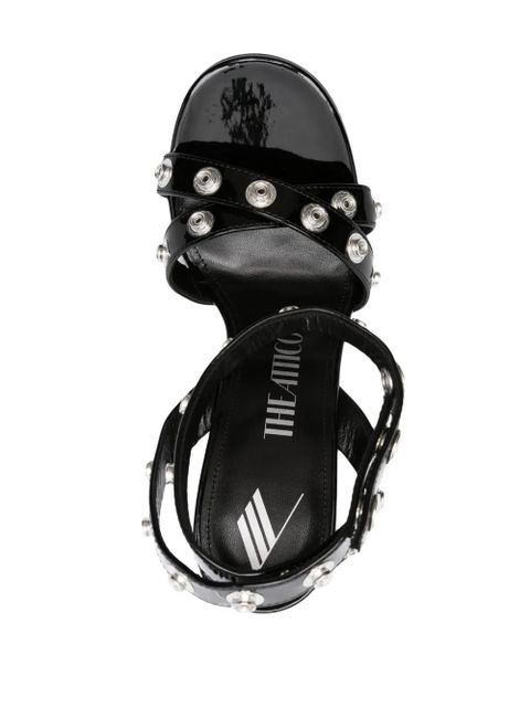 The Attico Cosmo 105mm faux-leather sandals - Black