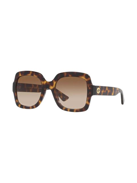 Gucci Eyewear tortoiseshell-effect square-frame sunglasses - Green - zdjęcie produktu nr 2