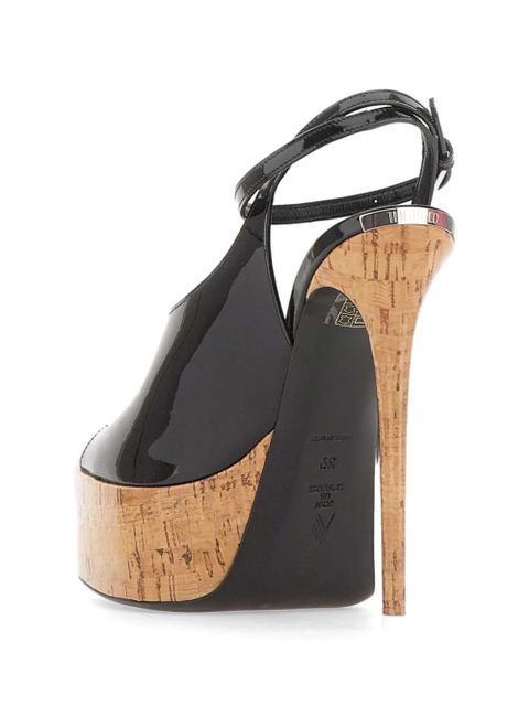 The Attico Ornella ankle-strap heeled sandals - Black