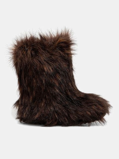 Steve Madden buty Beastie damskie kolor brązowy na płaskim obcasie ocieplone 11004960