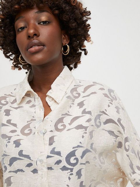 Answear.LAB koszula damska kolor beżowy relaxed z kołnierzykiem klasycznym