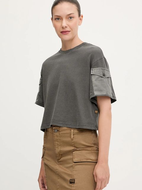 G-Star t-shirt bawełniany damski kolor szary D27193.C756 - zdjęcie produktu nr 1
