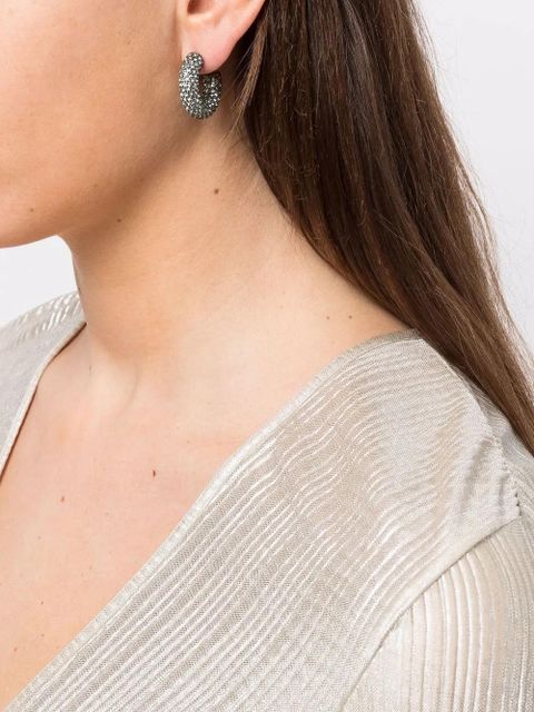 Amina Muaddi Cameron small hoop earrings - Silver - zdjęcie produktu nr 2