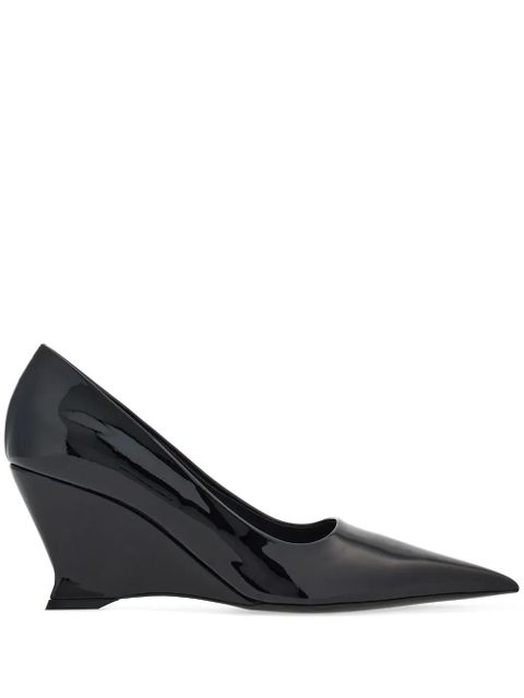 Ferragamo 70mm wedge-heel leather pumps - Black - zdjęcie produktu nr 1