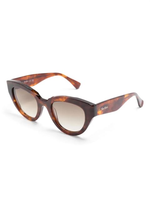 Max Mara Eyewear logo-print cat-eye frame sunglasses - Brown