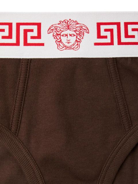 Versace ribbed cotton-jersey briefs - Brown - zdjęcie produktu nr 2