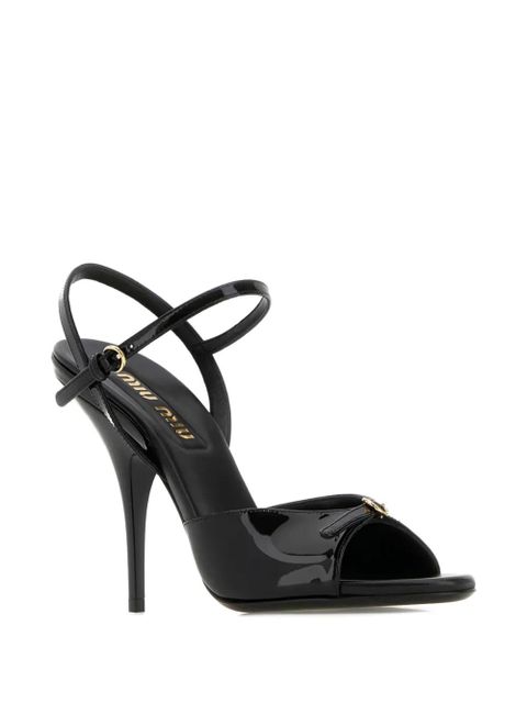 Miu Miu buckle leather sandals - Black - zdjęcie produktu nr 2